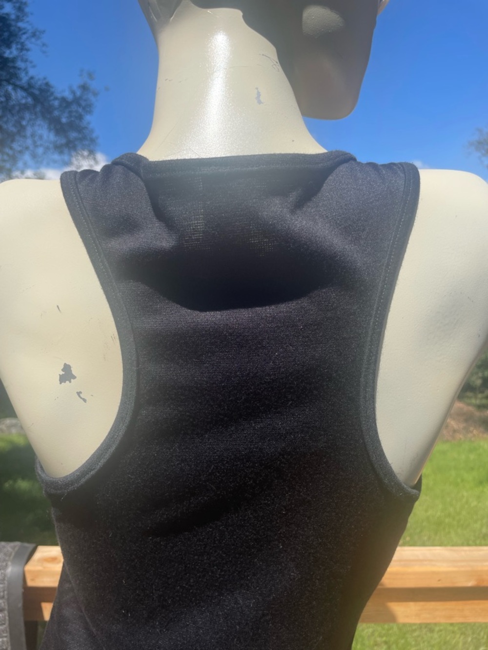 Vintage Sleeveless Orange & Black Zip-Front Bodycon Dress - Picture 8 of 10